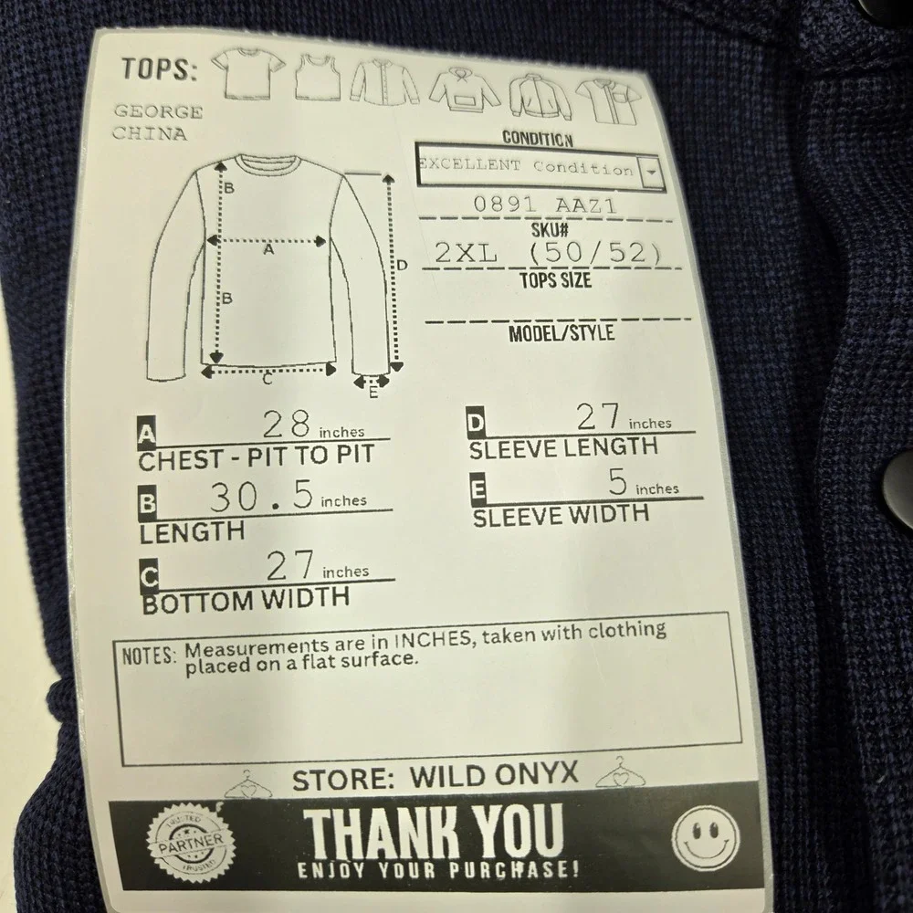 GEORGE Cabincore Fleece Lined Waffle Knit Dadcore Shacket Shirt Jacket Mens 2XL